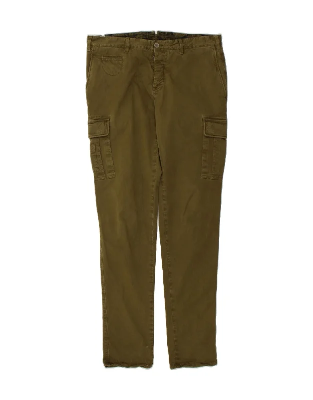 VINTAGE Womens Slim Fit Cargo Trousers IT 50 XL W36 L33 Green Cotton Trousers Culottes Wide Leg VINTAGE Womens Slim Fit Cargo Trousers IT 50 XL W36 L33 Green Cotton Trousers Culottes Wide Leg