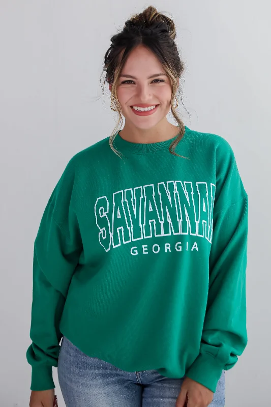Green Savannah Georgia Sweatshirt Hoodie with Print Artistic Unique