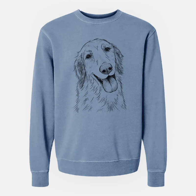 Bare Shelby the Golden Retriever - Unisex Pigment Dyed Crew Sweatshirt Hoodie with Mesh Breathable Sporty Bare Shelby the Golden Retriever - Unisex Pigment Dyed Crew Sweatshirt Hoodie with Mesh Breathable Sporty