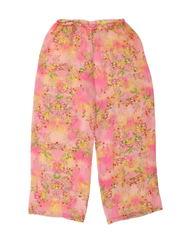 VINTAGE Womens High Waist Straight Trousers UK 16 Large W32 L28 Pink Trousers Versatile Stylish VINTAGE Womens High Waist Straight Trousers UK 16 Large W32 L28 Pink Trousers Versatile Stylish