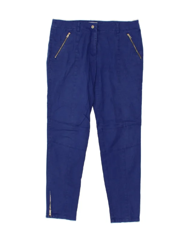 MOSCHINO Womens Slim Chino Trousers UK 12 Medium W32 L28 Blue Cotton Trousers Occasion Special MOSCHINO Womens Slim Chino Trousers UK 12 Medium W32 L28 Blue Cotton Trousers Occasion Special