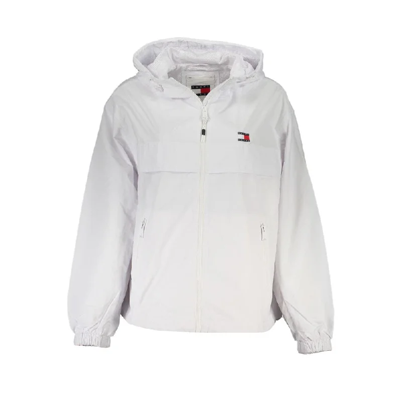 White Polyamide Jackets & Coat Nylon Fabric Polyester Fabric Spandex Fabric