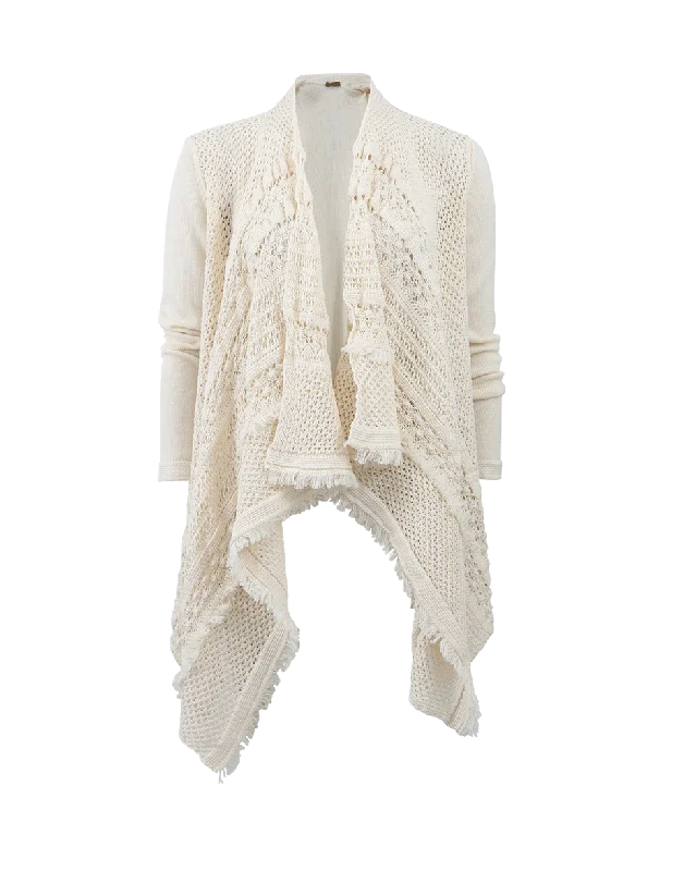 Draped Crochet Cardigan Asymmetrical,ymmetric Pencil Cardigan