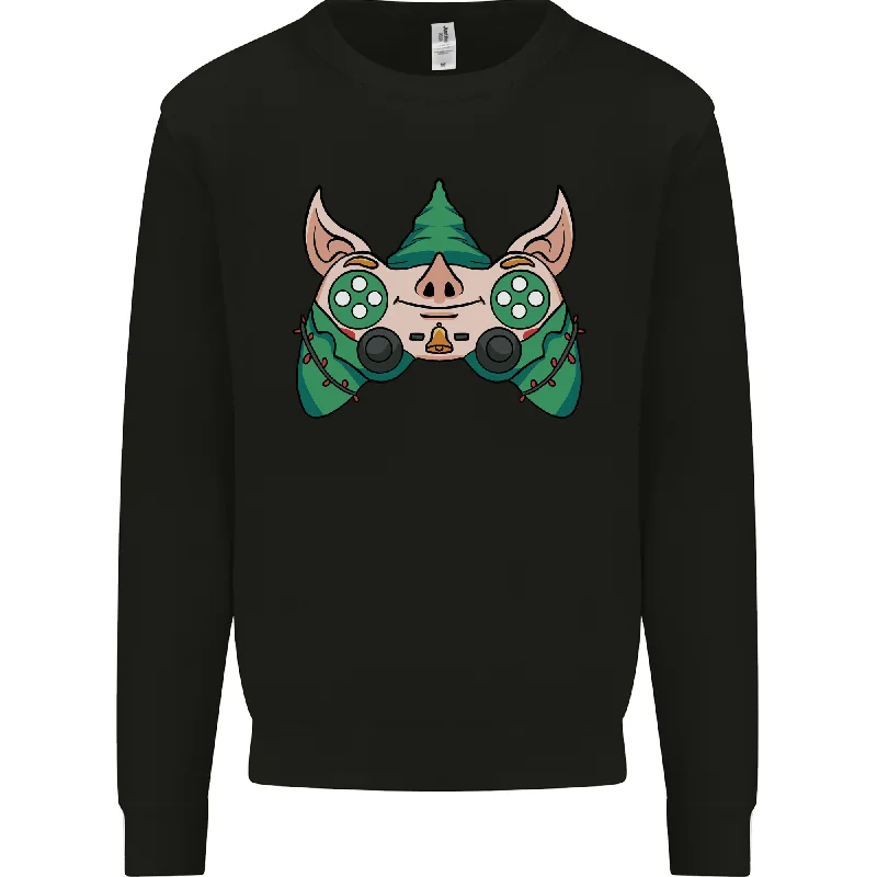 Christmas Elf Video Game Controller Joypad Xmas Mens Sweatshirt Jumper Hoodie with Zipper Versatile Modern Christmas Elf Video Game Controller Joypad Xmas Mens Sweatshirt Jumper Hoodie with Zipper Versatile Modern