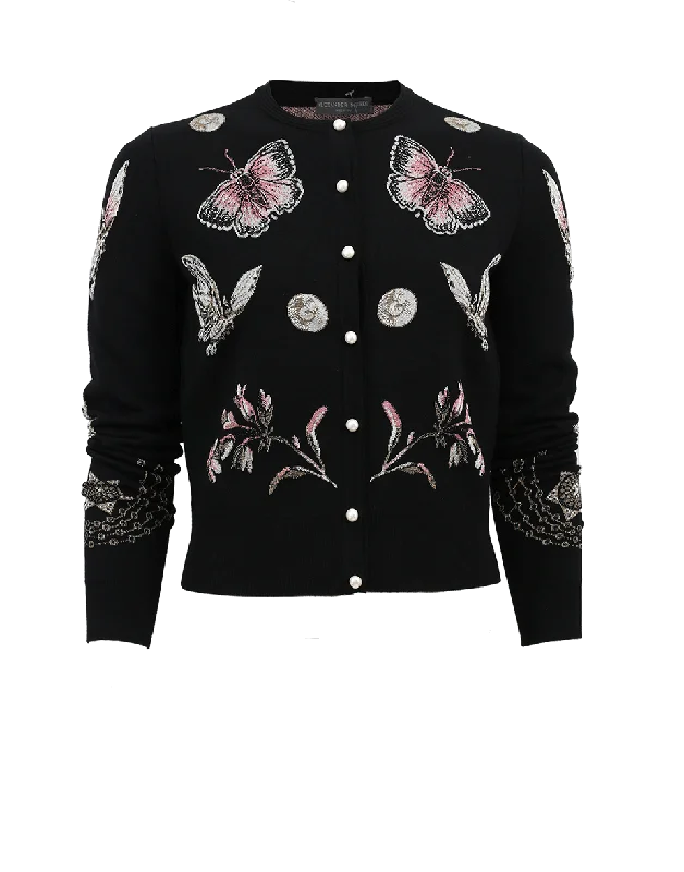 Butterfly Crop Cardigan Elasticated Padded Insulated