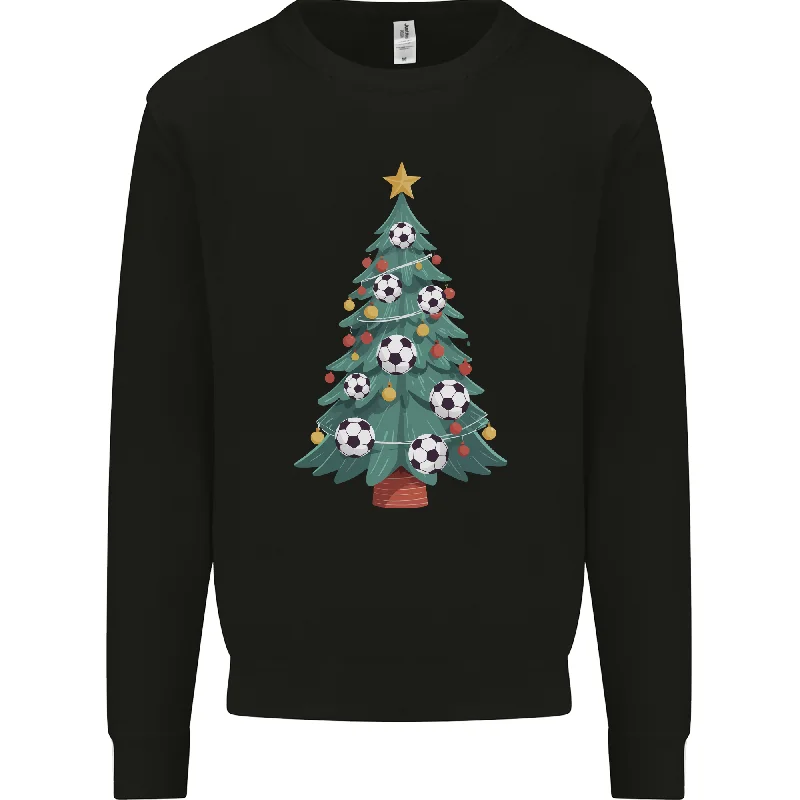Christmas Football Tree Xmas Soccer Footy Mens Sweatshirt Jumper Hoodie with Typography Text Message Christmas Football Tree Xmas Soccer Footy Mens Sweatshirt Jumper Hoodie with Typography Text Message