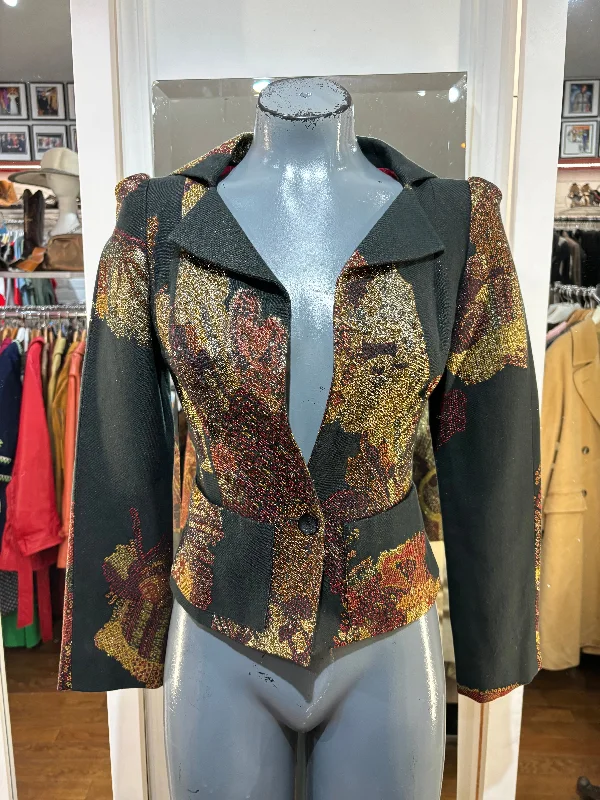 00’s Bazar Metallic Mix Blazer by Christian Lacroix Women's Trendy Jacket