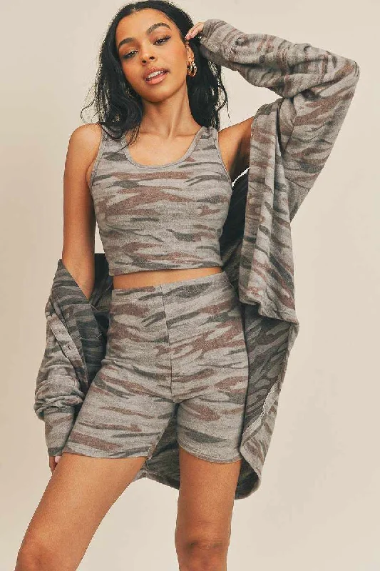 Cardigan Three Piece Set Fleece Cardigan Nylon Polyester