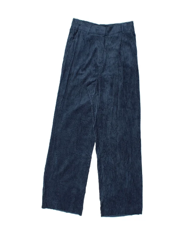 MASSIMO DUTTI Womens Corduroy Trousers EU 38 Small W28 L30 Navy Blue Trousers Elastic Waist Soft MASSIMO DUTTI Womens Corduroy Trousers EU 38 Small W28 L30 Navy Blue Trousers Elastic Waist Soft