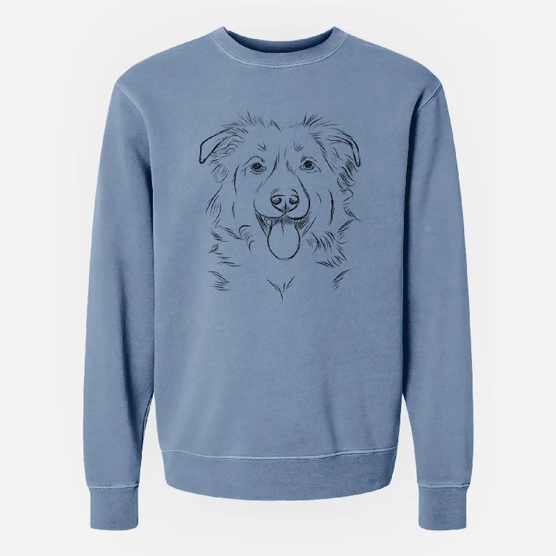 Bare Tucker the Collie Shepherd - Unisex Pigment Dyed Crew Sweatshirt Hoodie with Turtle Neck Cozy Winter Bare Tucker the Collie Shepherd - Unisex Pigment Dyed Crew Sweatshirt Hoodie with Turtle Neck Cozy Winter