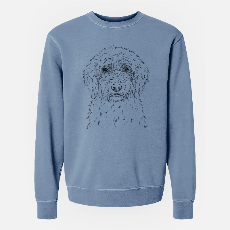 Bare Teddy the Labradoodle - Unisex Pigment Dyed Crew Sweatshirt Hoodie with Zipper Placket Modern Functional Bare Teddy the Labradoodle - Unisex Pigment Dyed Crew Sweatshirt Hoodie with Zipper Placket Modern Functional