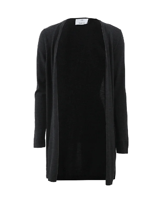 Mid Length Cardigan Hooded Caped Shawl Collar