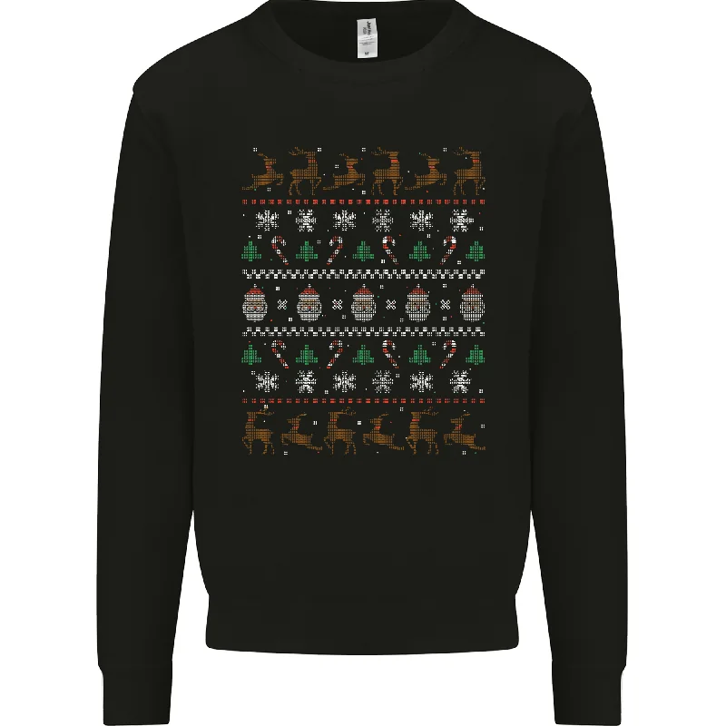 Christmas Festive Xmas Traditional Design Mens Sweatshirt Jumper Hoodie with Pattern Geometric Abstract Christmas Festive Xmas Traditional Design Mens Sweatshirt Jumper Hoodie with Pattern Geometric Abstract