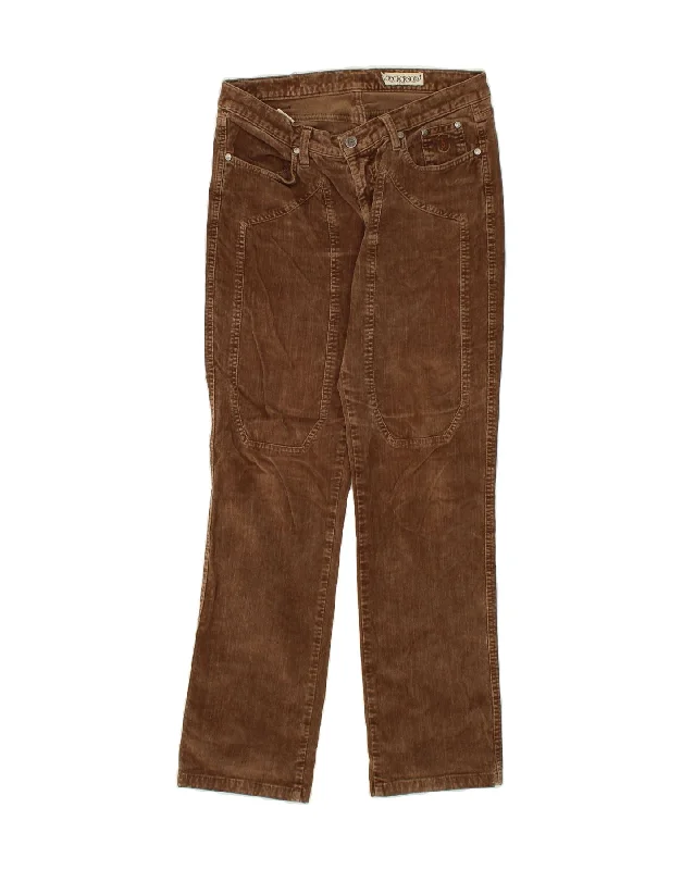 JECKERSON Womens Straight Corduroy Trousers W29 L30 Brown Trousers Culottes Wide Leg JECKERSON Womens Straight Corduroy Trousers W29 L30 Brown Trousers Culottes Wide Leg