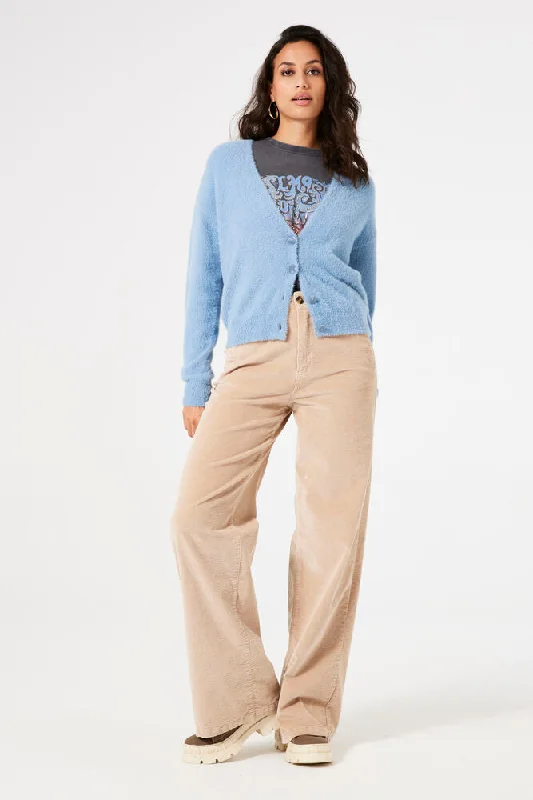 Garcia Riley Cardigan (Blue) Striped Floral Plaid