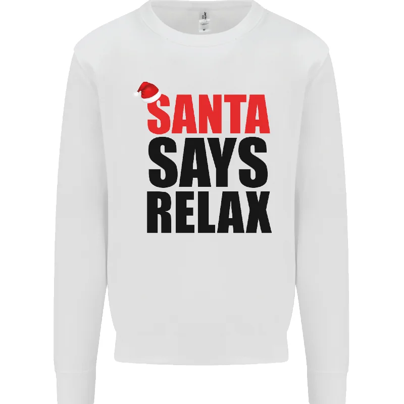 Christmas Santa Says Relax Funny Xmas Mens Sweatshirt Jumper Hoodie with Magnetic Closure Innovative Modern Christmas Santa Says Relax Funny Xmas Mens Sweatshirt Jumper Hoodie with Magnetic Closure Innovative Modern