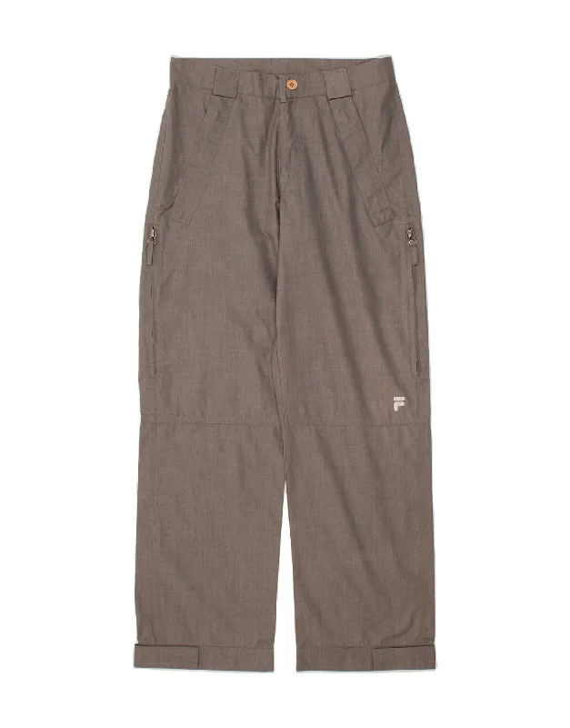 FILA Womens Straight Cargo Trousers W30 L31  Grey Trousers Running Lightweight