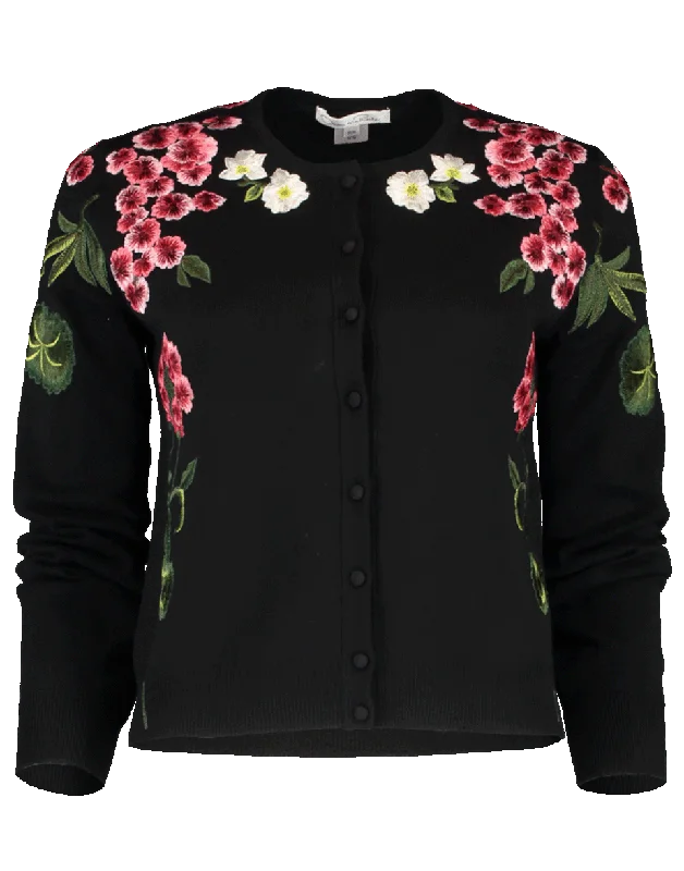 Floral Embroidered Cardigan Satin Fabric Silk Fabric Chiffon Fabric