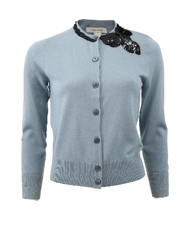 Embroidered Classic Cardigan Thin Thick Dense