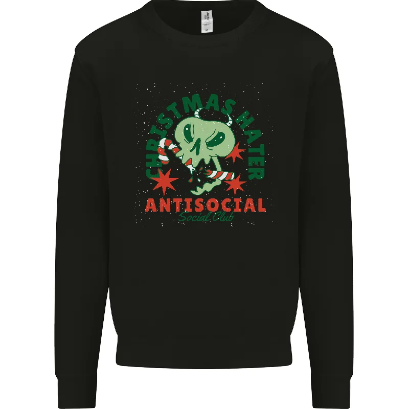 Christmas Hater Bah Humbug Antisocial Xmas Mens Sweatshirt Jumper Hoodie with Turtle Neck Cozy Winter Christmas Hater Bah Humbug Antisocial Xmas Mens Sweatshirt Jumper Hoodie with Turtle Neck Cozy Winter