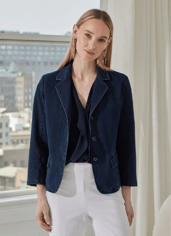Lysse Della Denim Cropped Blazer Women's Simple Jacket
