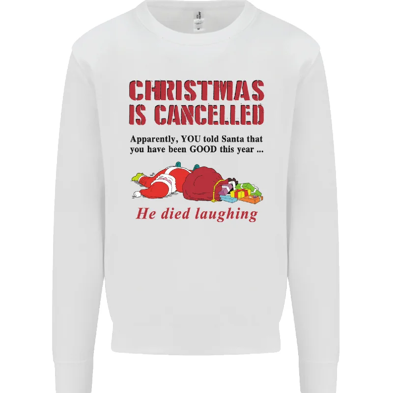 Christmas Is Cancelled Funny Santa Clause Mens Sweatshirt Jumper Cotton Hoodie Fleece Lining Warmth Christmas Is Cancelled Funny Santa Clause Mens Sweatshirt Jumper Cotton Hoodie Fleece Lining Warmth