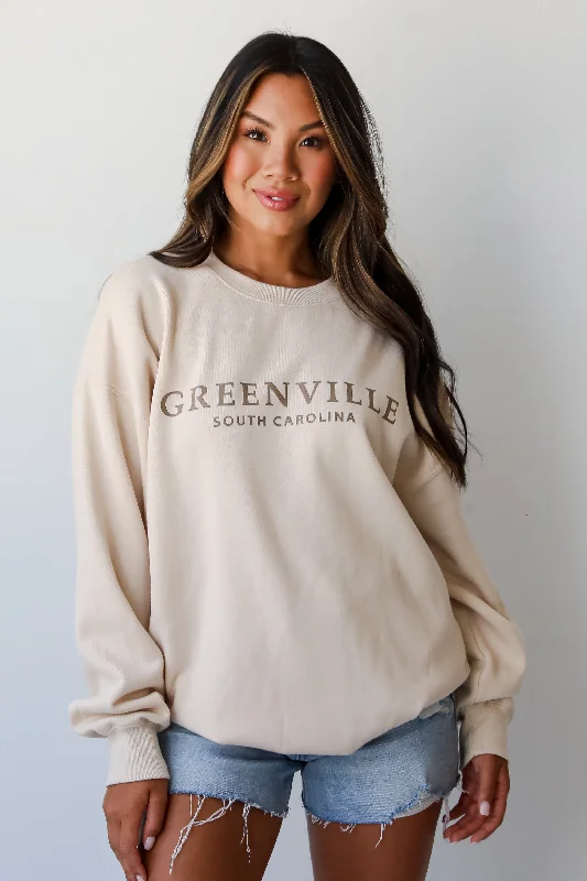 Ivory Greenville South Carolina Sweatshirt Hoodie with Magnetic Closure Innovative Modern Ivory Greenville South Carolina Sweatshirt Hoodie with Magnetic Closure Innovative Modern