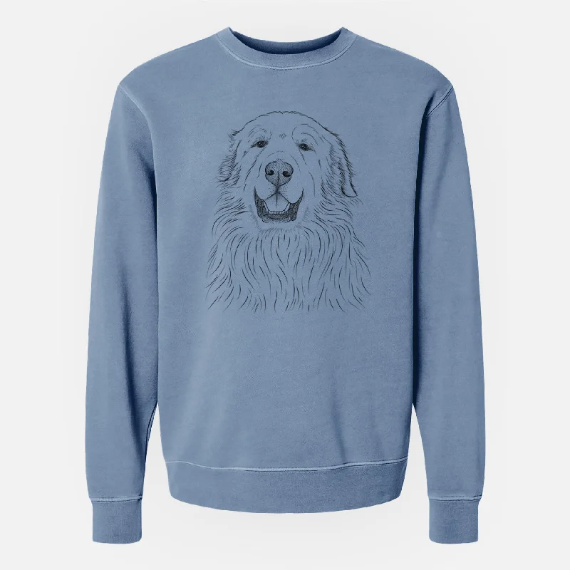Bare Horton the Great Pyrenees - Unisex Pigment Dyed Crew Sweatshirt Hoodie with Half-Zip Sporty Casual Bare Horton the Great Pyrenees - Unisex Pigment Dyed Crew Sweatshirt Hoodie with Half-Zip Sporty Casual
