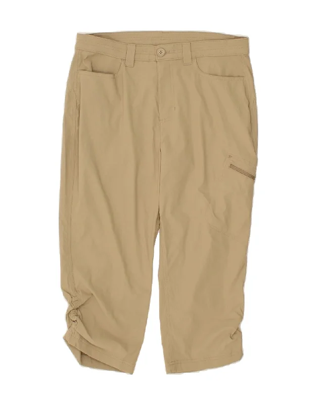 EDDIE BAUER Womens Straight Capri Trousers US 12 Large W32 L21 Beige Nylon Trousers Timeless Classic EDDIE BAUER Womens Straight Capri Trousers US 12 Large W32 L21 Beige Nylon Trousers Timeless Classic