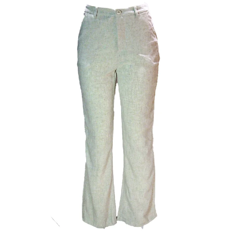 Ivory Linen Wide Leg Relaxed Trousers Trousers practical easy-care