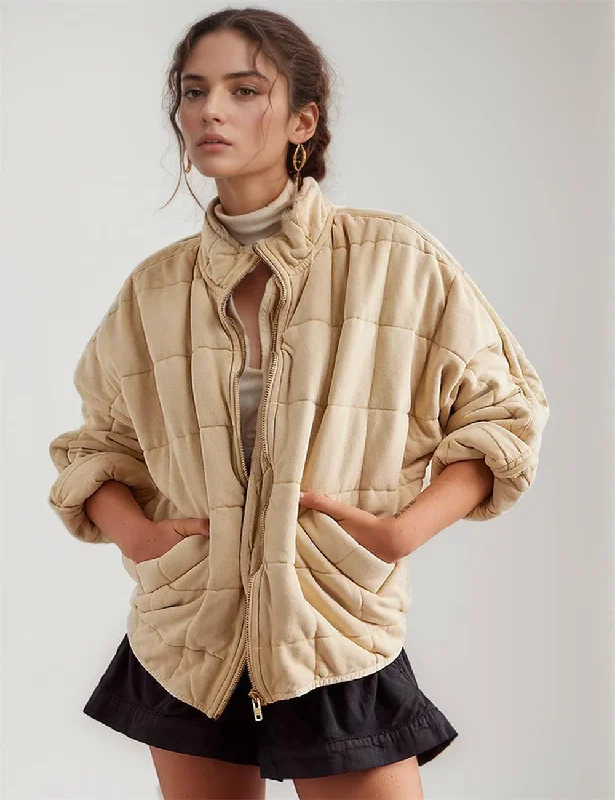 Ladies Solid Color Pleated Knit Jacket SKT480 Zip Front Button Front Snap Front