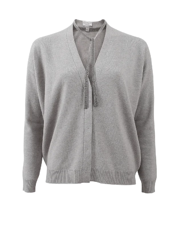 Neck Tie Cardigan Wool Fabric Cashmere Fabric Tweed Fabric