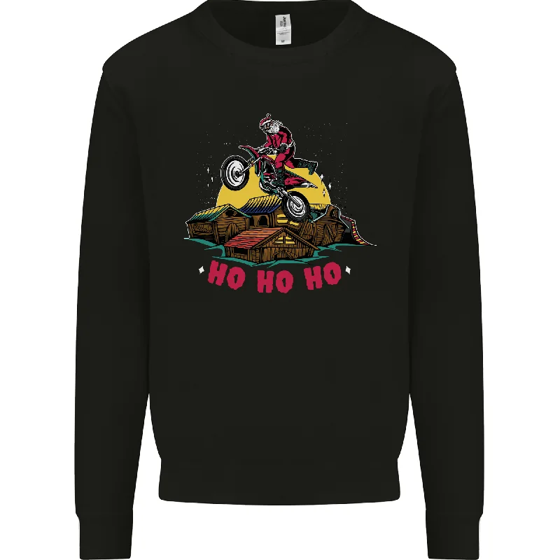 Christmas Santa Motocross Dirt Bike Mens Sweatshirt Jumper Hoodie with Elastic Cuffs Stretchable Comfortable Christmas Santa Motocross Dirt Bike Mens Sweatshirt Jumper Hoodie with Elastic Cuffs Stretchable Comfortable