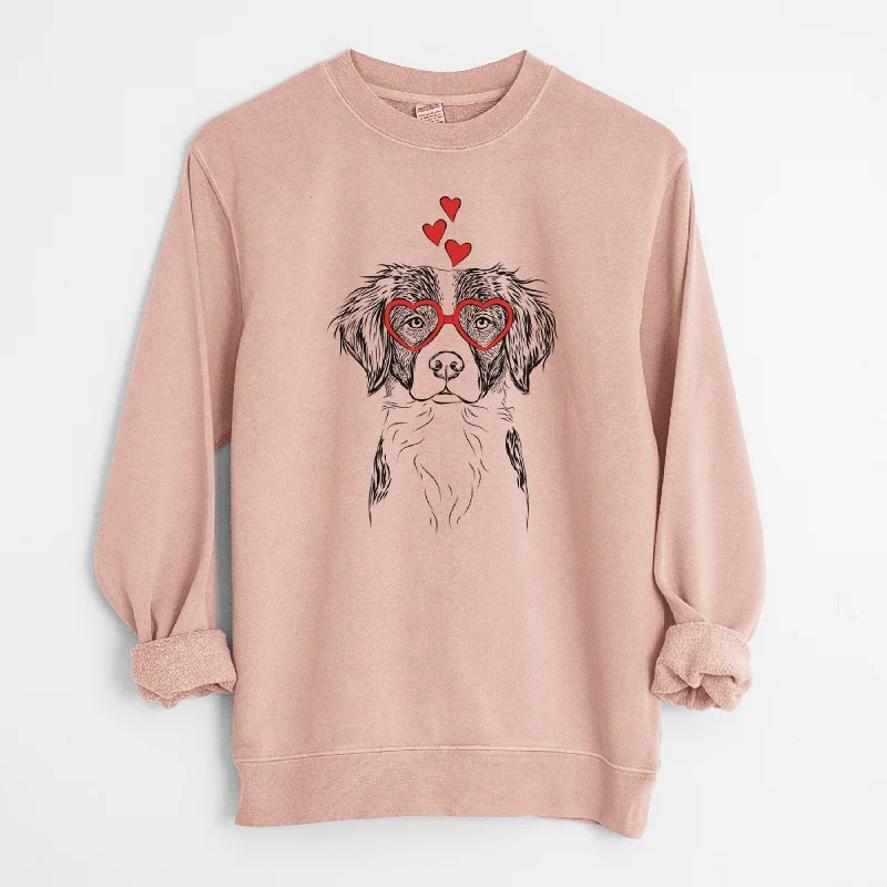 Valentine Remi the Brittany - Unisex Pigment Dyed Crew Sweatshirt Hoodie with Mesh Breathable Sporty Valentine Remi the Brittany - Unisex Pigment Dyed Crew Sweatshirt Hoodie with Mesh Breathable Sporty
