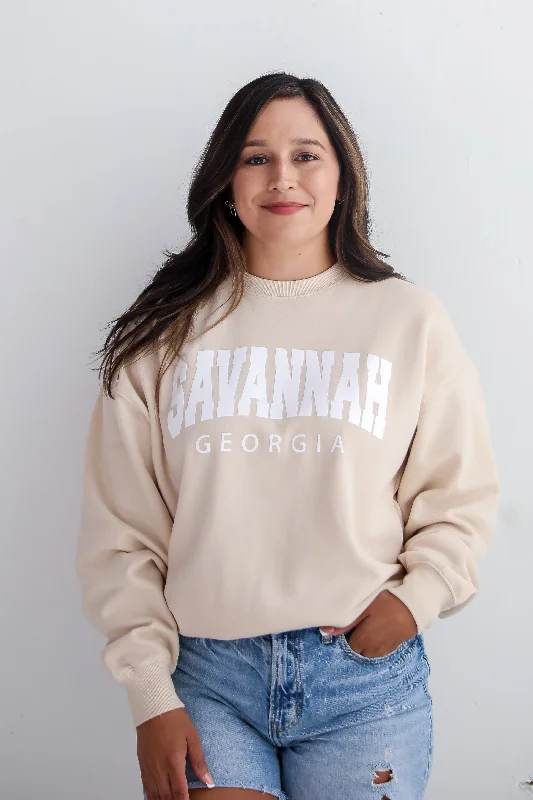 Ivory Savannah Georgia Sweatshirt Hoodie with Tie-Dye Psychedelic Retro