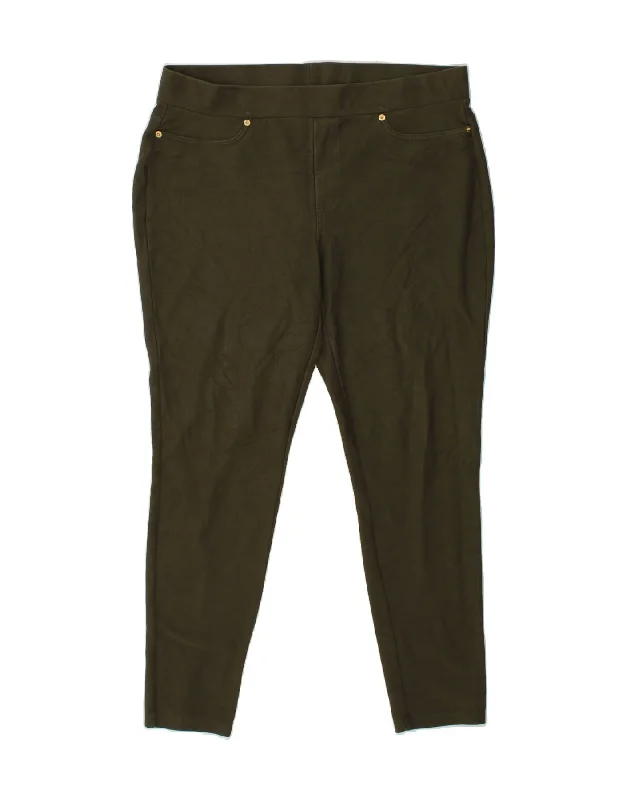 MICHAEL KORS Womens Skinny Casual Trousers XL W34 L29 Khaki Cotton Trousers versatile functional MICHAEL KORS Womens Skinny Casual Trousers XL W34 L29 Khaki Cotton Trousers versatile functional