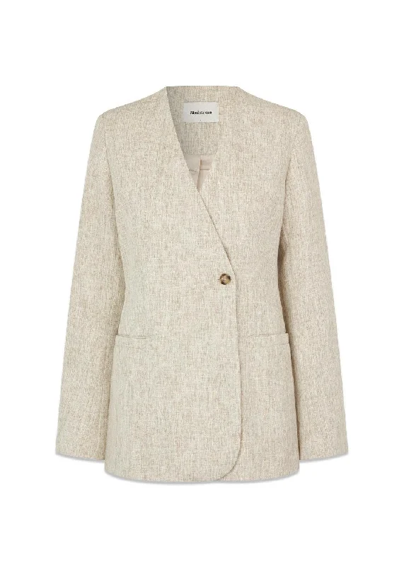 HaleyMD blazer - Summer Sand Melange Cotton Blend Blazer