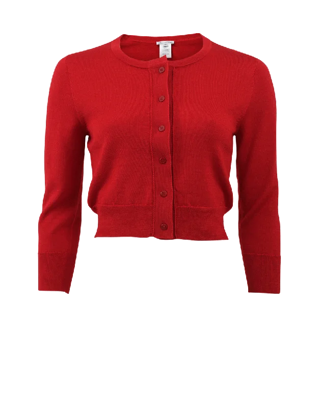 Cropped Cardigan Zippered Front Buttoned Front Snap Front