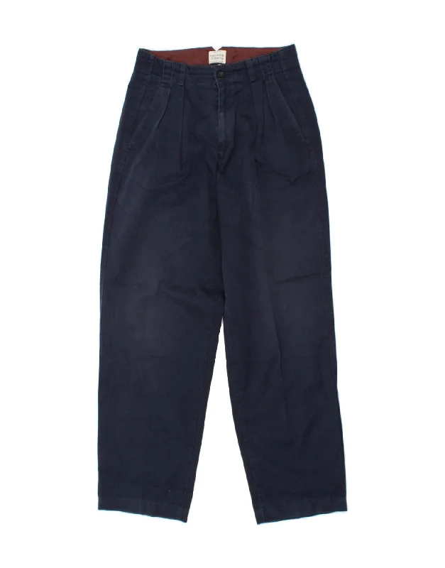 BENETTON Womens Pegged Chino Trousers IT 46 Large W30 L30 Navy Blue Cotton Trousers Brand Named BENETTON Womens Pegged Chino Trousers IT 46 Large W30 L30 Navy Blue Cotton Trousers Brand Named