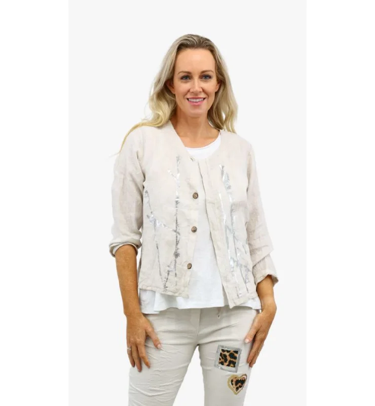 VICTORY linen short blazer Women's Formal Blazer