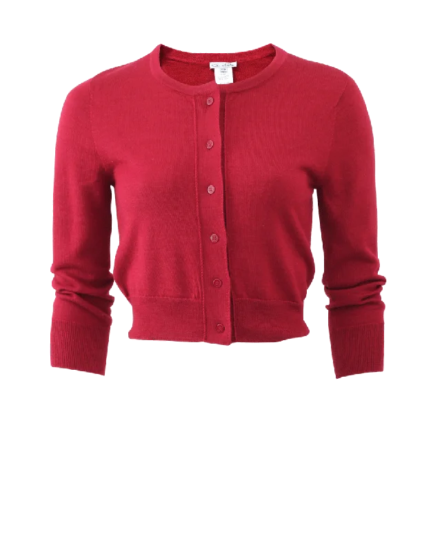 Cropped Cardigan Toggled Drawstring Belted