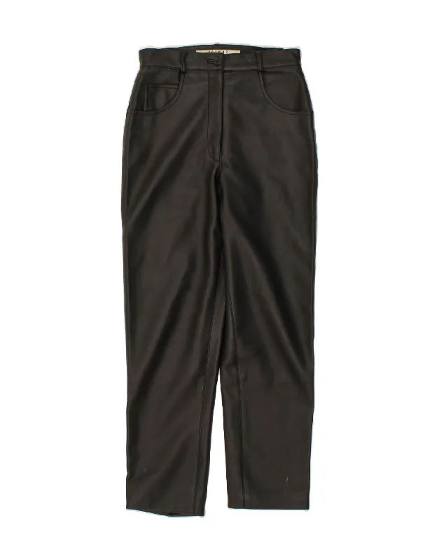 COSMOS Womens Slim Trousers EU 38 Medium W28 L28 Black Faux Leather Chinos Cotton Straight Leg COSMOS Womens Slim Trousers EU 38 Medium W28 L28 Black Faux Leather Chinos Cotton Straight Leg