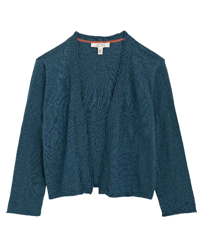 Vanessa Cardigan - Light Squid Notch Collar Peter Pan Collar Cowl Neck