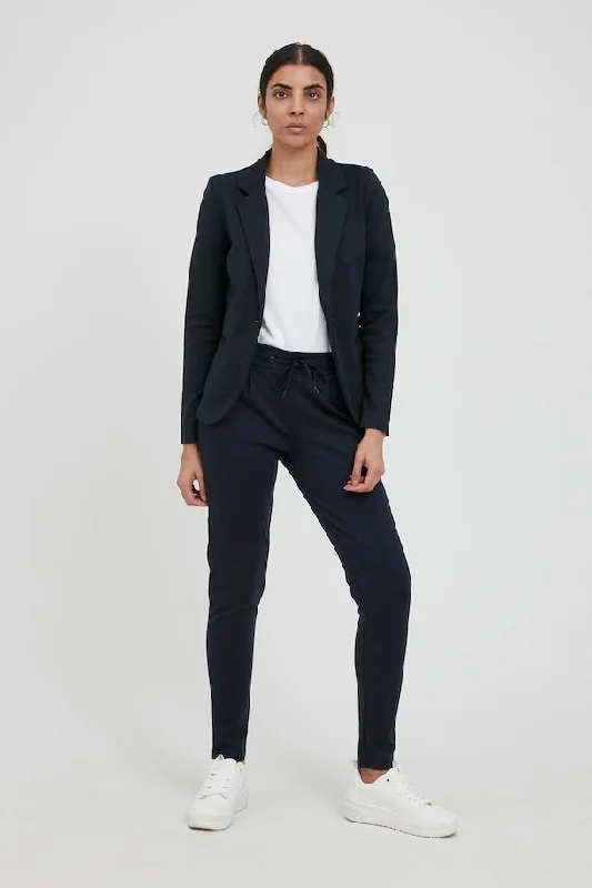 ICHI Kate Navy Blazer Slim Fit Blazer