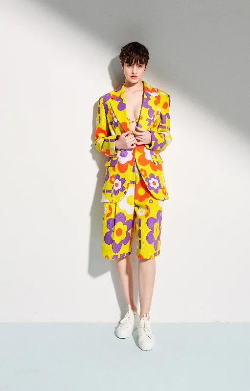 Kadarka Oversized Blazer Space Flowers Women's Designer Suit