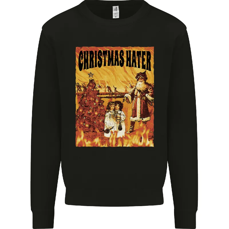 Christmas Hater Bah Humbug Mens Sweatshirt Jumper Hoodie with Double Zipper Versatile Adjustable Christmas Hater Bah Humbug Mens Sweatshirt Jumper Hoodie with Double Zipper Versatile Adjustable
