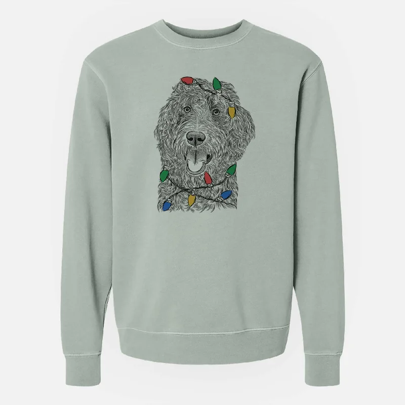 Christmas Lights Murr Dog the Labradoodle - Unisex Pigment Dyed Crew Sweatshirt Hoodie with Drop Shoulder Relaxed Streetwear Christmas Lights Murr Dog the Labradoodle - Unisex Pigment Dyed Crew Sweatshirt Hoodie with Drop Shoulder Relaxed Streetwear