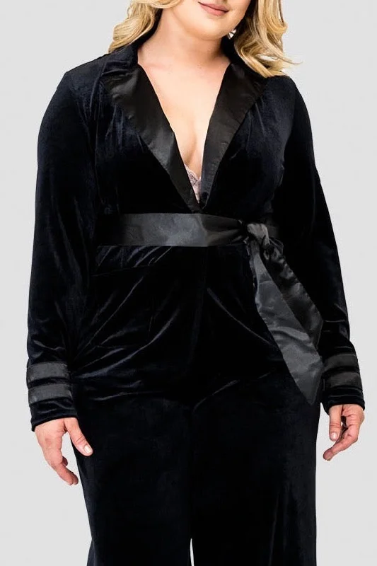 Standards & Practices Lottie Velvet & Satin Blazer Women's Professional Jacket