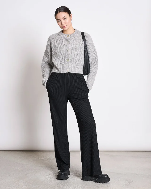 WOOLY CARDIGAN BENI LIGHT GREY Iron Safe Non-Iron Wrinkle Free
