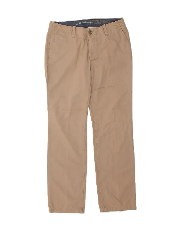 EDDIE BAUER Womens Straight Chino Trousers US 8 Medium W32 L33 Beige Trousers Lace Delicate